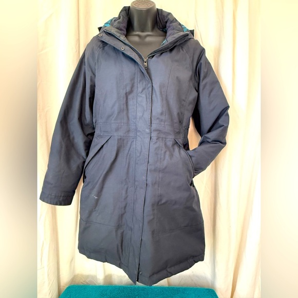 The North Face Goose Down Jacket Womens Medium Blue Puffer Insulated DryVent - Picture 1 of 11